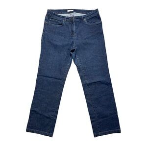 Eileen Fisher Dark Wash Denim Straight Leg Jeans M